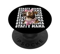 Staffy Mama Mom Staffordshire Bull Terrier Dog Día de la Madre PopSockets PopGrip Adhesivo