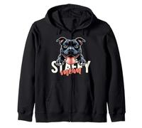 Staffy Mom Staffordshire Bull Terrier Dog Tattoo Funny Sudadera con Capucha