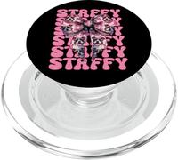 Staffy Staffordshire Bull Terrier Dog Girl Coquette Bow Rosa PopSockets PopGrip para MagSafe