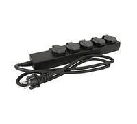 Stage Enchufe mltiple de 5, negro, cable 1,5m