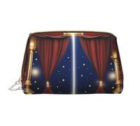 Stage Magic - Bolsa de maquillaje portátil de cuero para cosméticos, artículos de tocador y artículos esenciales diarios, White, Talla única