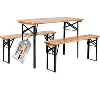 Stagecaptain BB-117 Hirschgarten 2X Muebles para Aire Libre Estilo para balcón y para el jardín - Versión Corta con 117 cm de Longitud - 2X Mesa, 4X Banco - De Madera y Plegable - Naturaleza