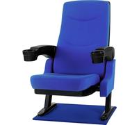 Stagecaptain CS-600BL Movieking Sillón de Cine (Sillón Relax, Asiento abatible, 2 x reposabrazos con portavasos, Base) Azul