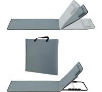 Stagecaptain Esterilla de Playa Plegable con Respaldo y cojín, Acolchada, Ajustable en 6 Posiciones, Ligera y portátil con asa, Ideal para Camping, Piscina y jardín, Color Gris.