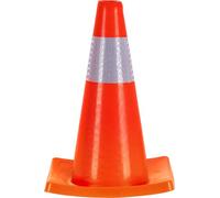 Stagecaptain LK-450 Conos Señalizadores Set de 4, Altura: 45 cm, Apilable | Cono señalizador/cono de advertencia/pilón, Material: PVC, Color: naranja con banda reflectante blanca, Base: 27, 5 x 27