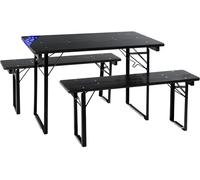 Stagecaptain Set de 5 Banco y Mesa para Aire Libre 117 cm Color Gris Oscuro