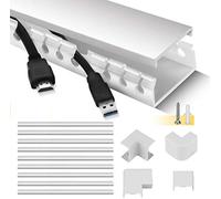 Stag analetas para Cables, Multipack de 9 Piezas Canaletas Adhesivas para Cables, 3.5 Metros, Fácil instalación, Canal de Cable Organizadora de Cables, Gestión de Cables, Blanco