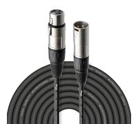 Stagg 10m XLR to XLR Plug Microphone Cable, Negro | Cable de micro 10 m, conexión XLR de 3 pines - para micrófono, PA, mesa de mezclas, monitores y grabación