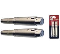 Stagg 16096 hembra XLR de 3 pines hembra estéreo/adaptador de Audio - cromado mate (Pack de 2)
