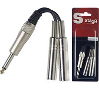 Stagg 16120 1 x macho/2 x hembra mono jack divisor adaptador Cable - Negro