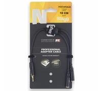 Stagg 21409- Adaptador divisor de auriculares con cable Y de 10 cm y color negro.