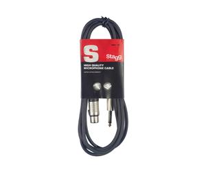 Stagg 6m Microphone Cable Female XLR to Jack Black