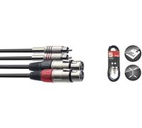 Stagg - Cable de audio RCA (60 cm, doble, XLRf)