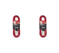 Stagg Cable de micrófono con enchufe XLR a XLR, 6m, Rojo (Paquete de 2)