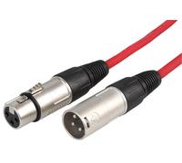STAGG Cable Microfónica XLR 3 Pines, Macho-Hembra, 6m, Rojo