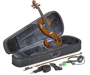 Stagg EVN 4/4 VBR - Set de violín eléctrico con HD Phone/Softcase violinburst