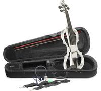 4/4 E-Violín Juego De Blanca E-Violín En FORMA S, Bolsa Blanda Y Auriculares