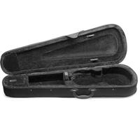 Stagg Juego de violín eléctrico silencioso 4/4 de tamaño completo con arco, funda rígida, correa, auriculares estéreo y colofonia, negro metálico, forma de X