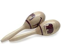 Stagg MRW-23 AFRICA Pair of wooden Oval Maracas, with "African" motif