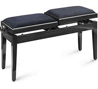 Stagg PB245BKP VBK UK - Banco de piano (doble, ajustable), color negro
