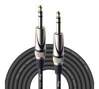 Stagg SAC6PS DL Cable Audio Deluxe Estéreo Jack-Jack 6m | Cable de guitarra jack 6 m, jack 6,3mm macho/macho, negro - para escenario, estudio, casa y escuela