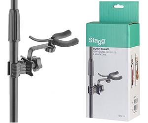 Stagg SCL-VH - Soporte ajustable con abrazadera para ukelele, violín o mandolina