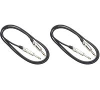 Stagg SGC1.5DL - Cable Jack, 1.5 m, color negro, Derecho - de lujo (Paquete de 2)