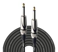 Stagg SGC10DL Cable de Instrumento Deluxe, Jack a Jack, 10m, Negro | Cable de guitarra 10 m, jack 6,35mm a jack, conectores reforzados, cable de 6mm, RoHS - escenario, estudio, casa y escuela