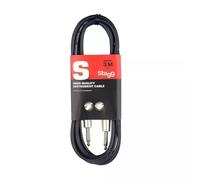 Stagg SGC3DL Pro - Cable de conexión para instrumentos (clavijas de 6.3 mm, asimétrico, 3 m), Negro, Derecho - de lujo