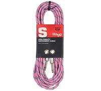 Stagg SGC6VT PK - Cable para instrumentos (jack a jack, 6 m), color Tweed rosa, Derecho - Estándar