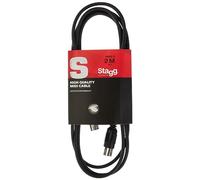 Stagg SMD2 E 2m 5 pines DIN Conector macho Cable MIDI