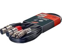 Stagg STC3CMXF - Cable para altavoces, 3 m, Twin RCAm a XLRf, Negro