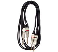 Stagg STC3P - Cable jack a jack (mono, macho, acodado, 3 m), color negro