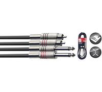 Stagg STC6PCM - Cable RCA a jack (6.3 mm, macho, acodado, 6 m)