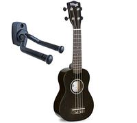 Stagg Ukelele soprano + soporte de pared keepdrum (negro)