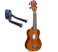 Stagg US-NAT Ukelele soprano natural con funda y soporte de pared Keepdrum