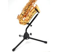 Stagg WIS-A30 Soporte para Saxofón Alto y Tenor, Patas Plegables, Negro | Construcción totalmente metálica, montaje rápido, base estable - para casa, escenario y aula