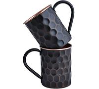 Staglife Tazas de cobre negro Moscow Mule de 20 onzas, tazas de cobre genuino para mulas de Moscú, tazas y tazas de cobre real, 100% puro hecho a mano, juego de regalo de 2, tamaño grande