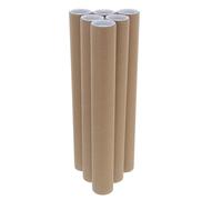 STAHAD 6 Tubos de Embalaje de Papel Kraft Tapas de Plástico, Tubo Redondo de 40 Cm de Largo, 45 Mm de Diámetro y 3 Mm de Grosor, para Almacenamiento y Envío de Carteles, Caligrafía China