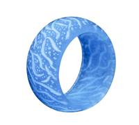 STAHAD Anillo de Resina Azul Claro Número 9 Luz Nocturna, Diseño de Grieta Brillante, Ligero y Divertido para Mujer, Accesorio Adecuado para Fiestas y Uso Diario