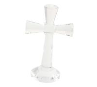 STAHAD Figura de Cruz de Cristal sobre Base Adorno Religioso Transparente para Escritorio Decoración Artística para Hogar y Oficina Estatua Coleccionable Presente Especial para Fotografía