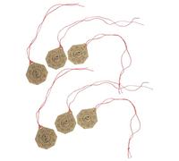 STAHAD Llavero de Latón 6 Piezas Colgante Bagua Doble Cara, Amuleto Feng Shui Chino de Cobre para Coche, Moneda de Fortuna y Armonía, Accesorio Unisex Vintage para Llaves