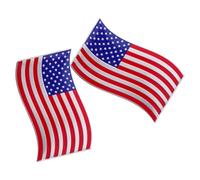 STAHAD Pegatinas Adhesivas Bandera Americana para Vehículo, 2 Unidades Metálicas Pequeñas para Autos y Motos, Accesorio Resistente para Uso Exterior