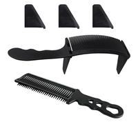 STAHAD Peine para Hombres Profesional en Plástico Negro, Juego de Peines para Corte y Peinado S Tipo Limitador, Herramienta Esencial para Peluquería y Cuidado del Cabello