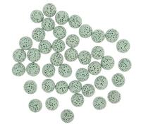 STAHAD Perlas de Difusor de Aroma de Piedra Volcánica Natural sin Agujeros 8mm, Pack de 39 Unidades en Verde Claro, Difusor Calmante para Coche, Hogar y Oficina, Piedras Perfumadas
