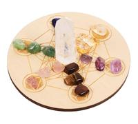 STAHAD Piedras de Cristal para Meditación y Adivinación, Juego de Tablero de Madera Accesorios de Adivinación, Piedras de Chakra Naturales para Decoración y Terapias Energéticas
