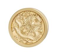 STAHAD Pisapapeles de Latón Sólido Diseño de Dragón Redondo, Accesorio para Caligrafía China, Peso de Papel para Escritorio, Herramienta de Escritura y Pintura, Decoración para Oficina