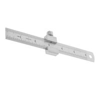 STAHAD Regla de Medición de Acero Inoxidable 15 Cm Grosor 0,7 Mm con Tope Metálico para Carpintería y Trazado, Herramienta Precisa de Escala para Uso en Escuela, Taller y Hogar
