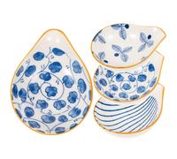 STAHAD Soporte de Cerámica para Cuchara 4 Piezas Diseño Decorativo, Reposacucharas Multifunción para Salsas y Aperitivos, Apto Lavavajillas y Uso en Cocina y Comedor