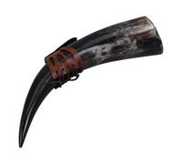 STAHAD Vaso de Cuerno de Buey Mediano para Beber, Jarra de Cerveza Vikingo con Cinturón de Poliuretano, Estilo Renacentista Medieval, Capacidad Amplia, Taza para Color Aleatorio